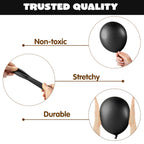 JOYIN 150 Pcs Black Balloons Arch Kit - 18/12/10/5 Inch Latex Party Decor