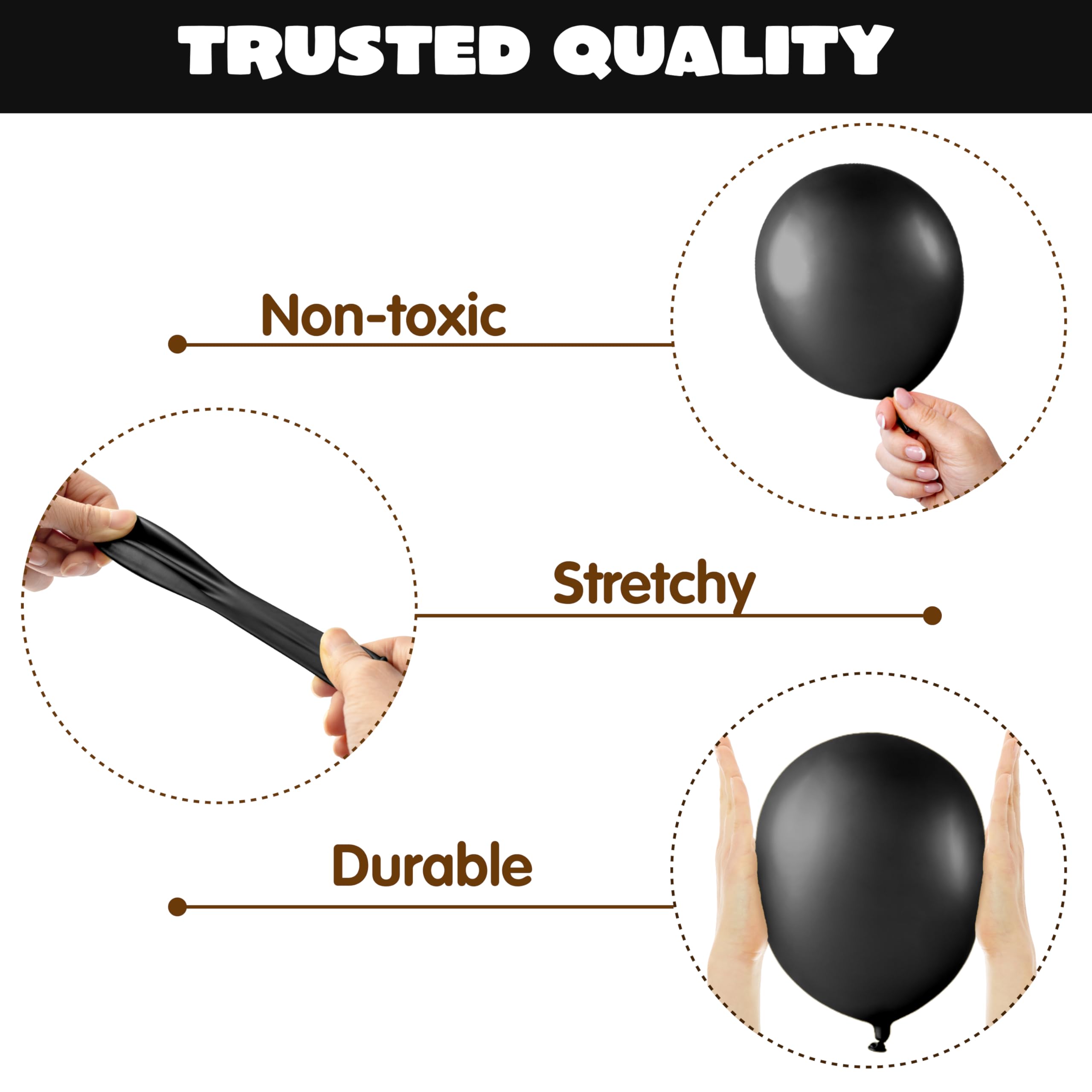 JOYIN 150 Pcs Black Balloons Arch Kit - 18/12/10/5 Inch Latex Party Decor