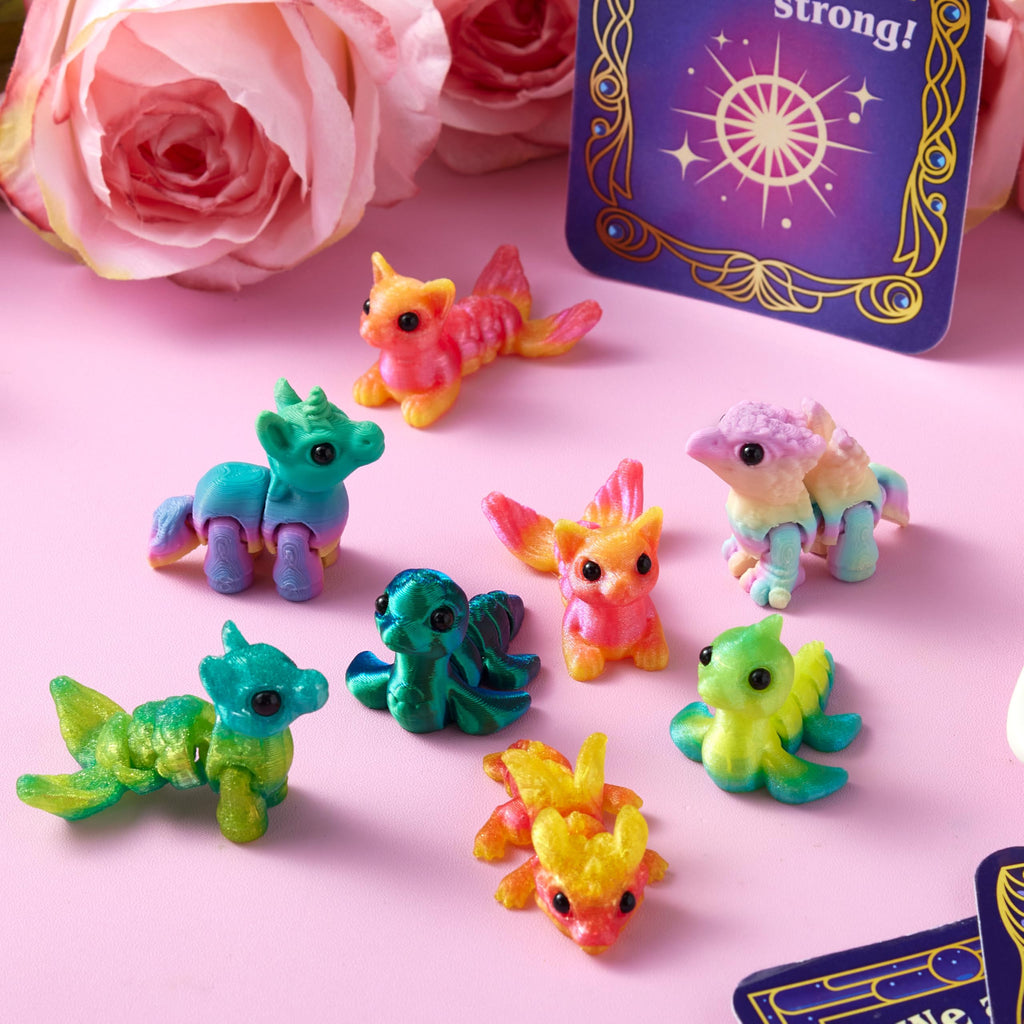 JOYIN 28 Pcs Valentines Day Cards + 3D Printed Mythical Creature Toys | Classroom Gifts & Party Favors