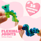 JOYIN 28 Pcs Valentines Day Cards + 3D Printed Mythical Creature Toys | Classroom Gifts & Party Favors