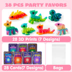 JOYIN 28 Pcs Valentines Day Cards + 3D Printed Mythical Creature Toys | Classroom Gifts & Party Favors