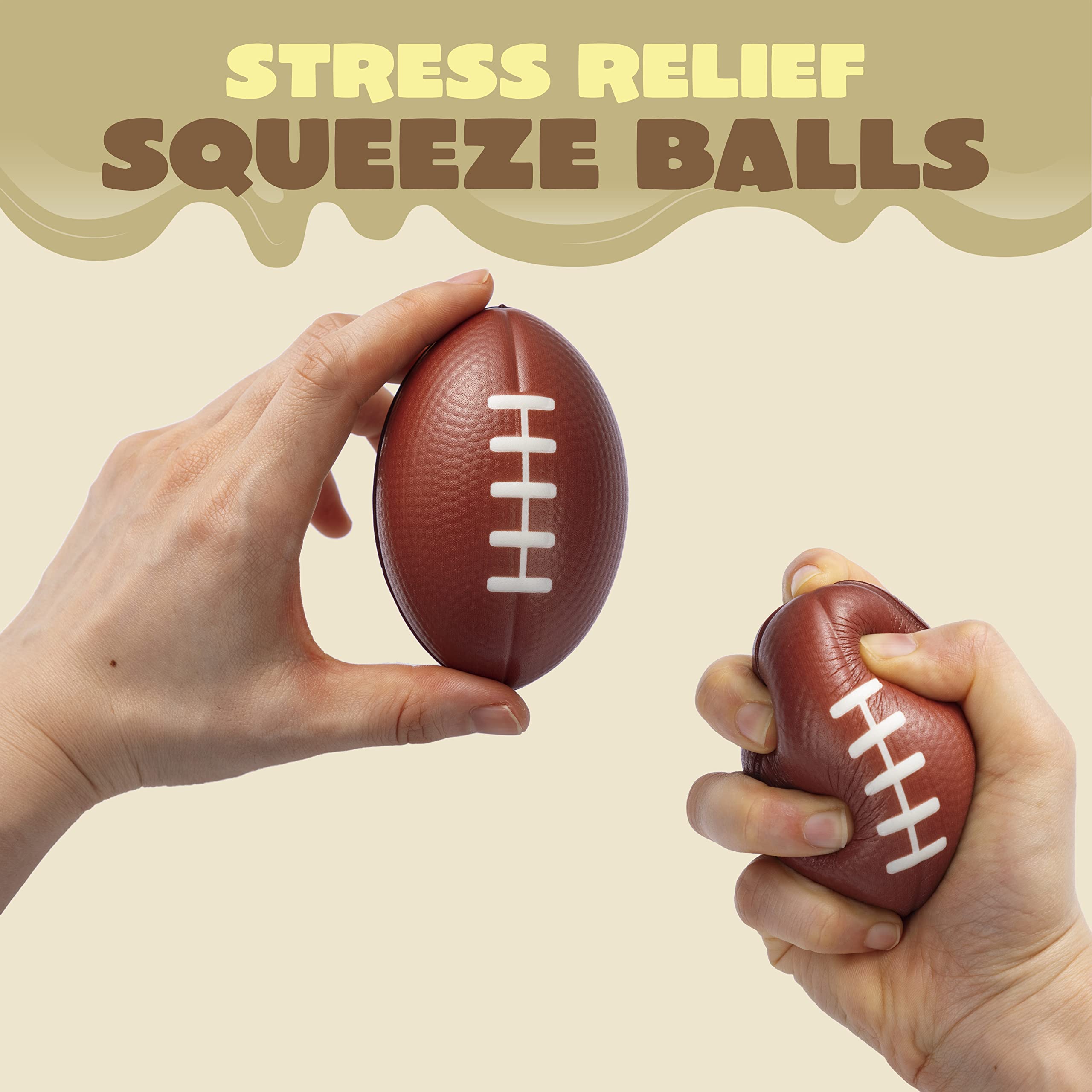 JOYIN 16 Pack Mini Football Foam Stress Balls – Kids Party Favors & Stress Relief Toys