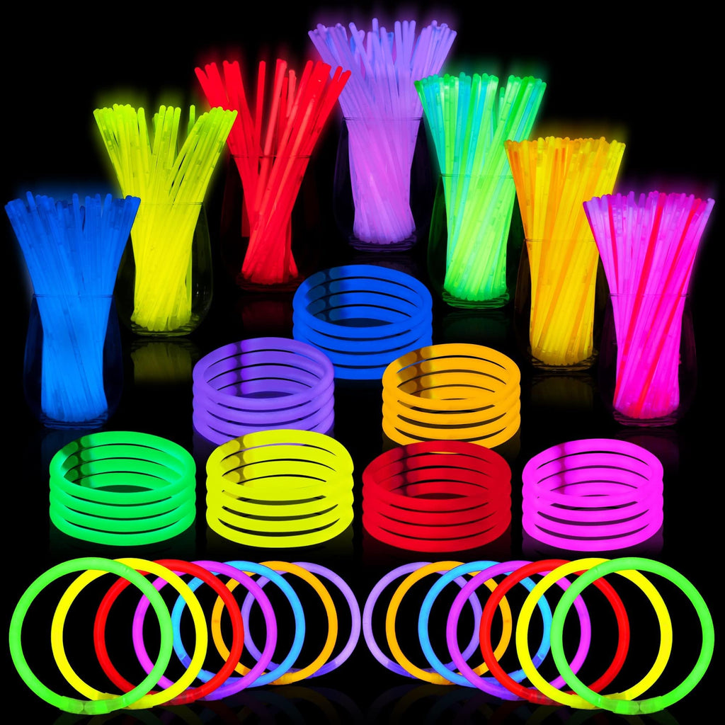 JOYIN 400 Pcs Glow Sticks Pack – Neon Party Favors, Bracelets & Necklaces