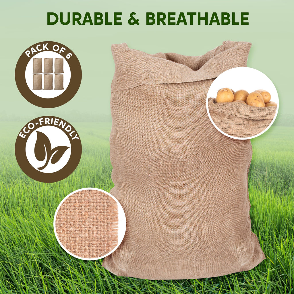 JOYIN 6-Pack Burlap Sack Race Bags - 39x25in for Outdoor Games