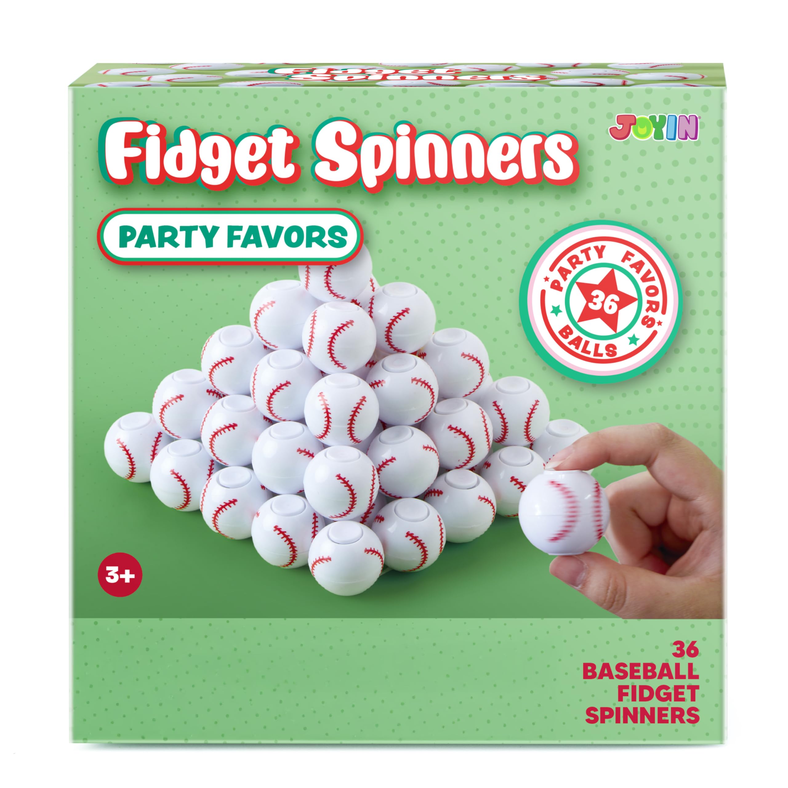 JOYIN 72 Pack Baseball Fidget Spinners – Bulk Party Favors & Kid-Friendly Toys