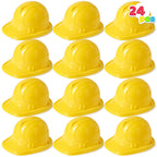 JOYIN 24 Pcs Toy Construction Hard Hats for Kids – Bright Yellow Party Dress-Up Hats