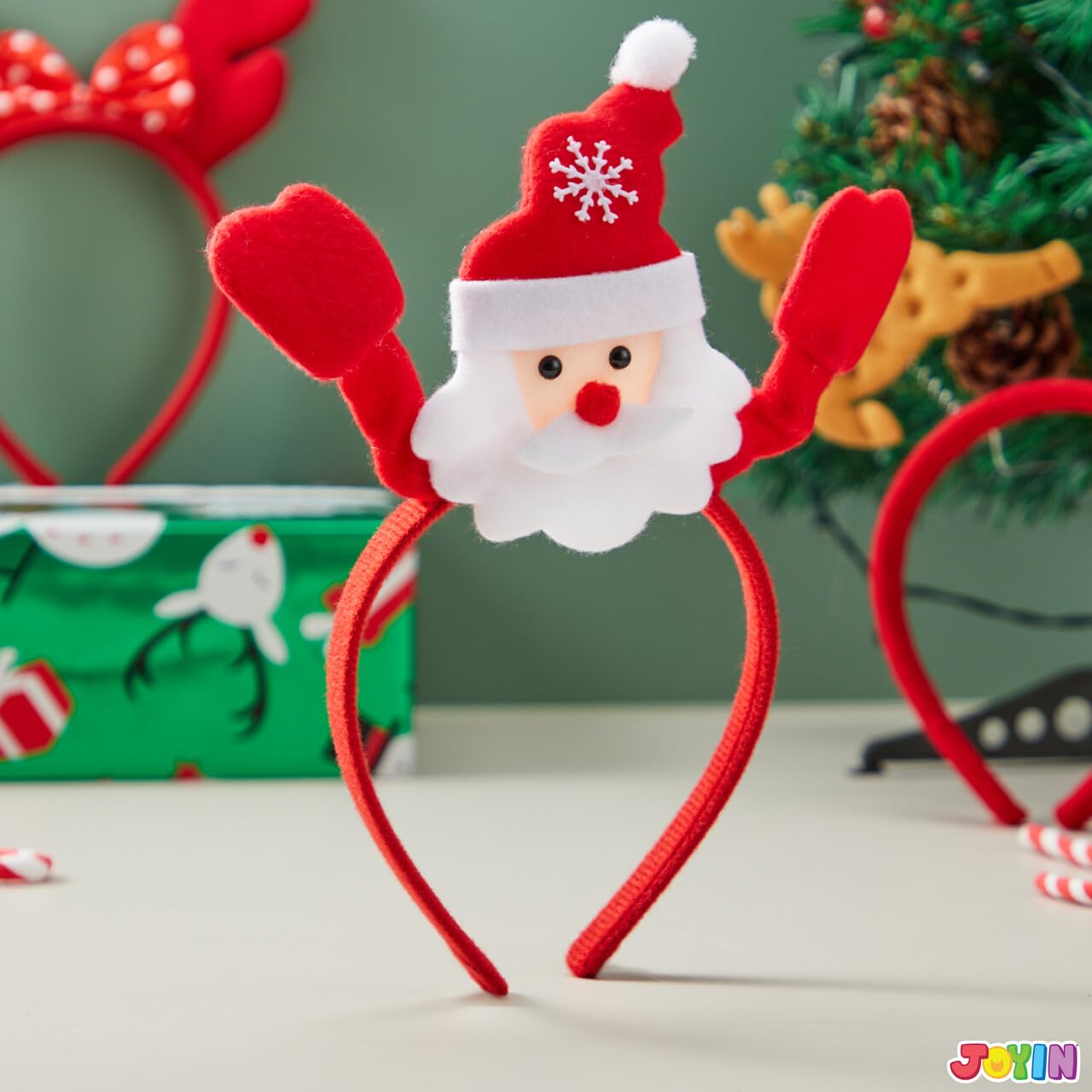 JOYIN 12 Packs Christmas Headbands – Assorted Holiday Party Accessories