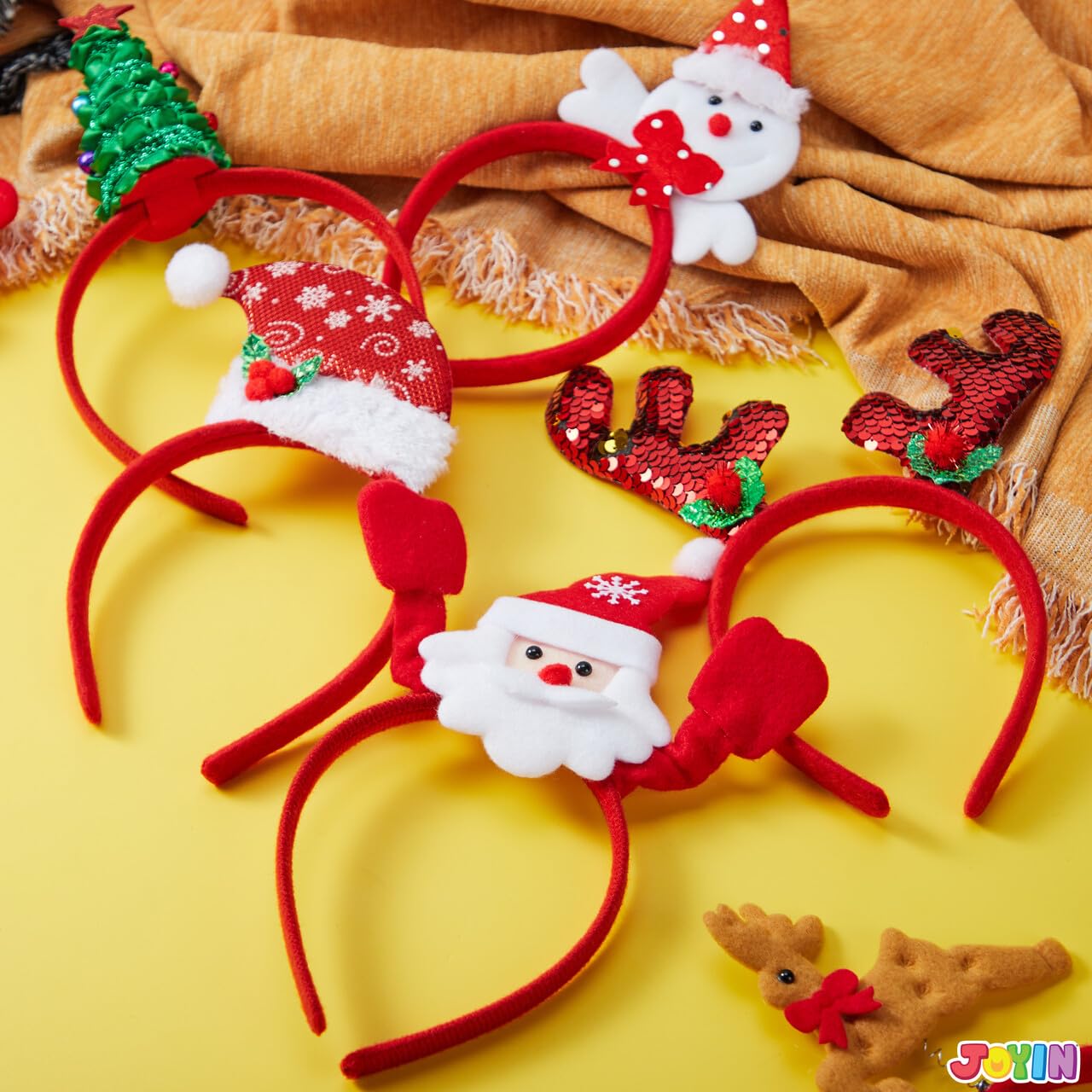JOYIN 12 Packs Christmas Headbands – Assorted Holiday Party Accessories