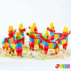JOYIN Cinco De Mayo 8 Pcs Mini Donkey Pinatas – Rainbow Color, 5.7 x 7.5 in