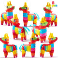 JOYIN Cinco De Mayo 8 Pcs Mini Donkey Pinatas – Rainbow Color, 5.7 x 7.5 in