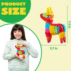 JOYIN Cinco De Mayo 8 Pcs Mini Donkey Pinatas – Rainbow Color, 5.7 x 7.5 in
