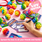 JOYIN 30 Pcs Valentine Bouncy Balls with Cards – Space-Themed Classroom Prizes & Party Favors