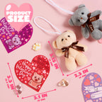 JOYIN 24-Pack Valentines Day Plush Bear Party Favors — 6 Colors, Cards & Bags | Classroom Gifts