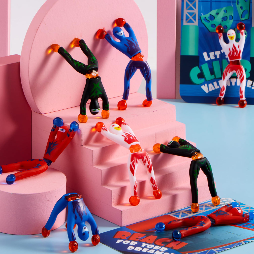 JOYIN 28-Pack Valentine Ninja Sticky Man with Cards – Classroom Gifts & Party Favors