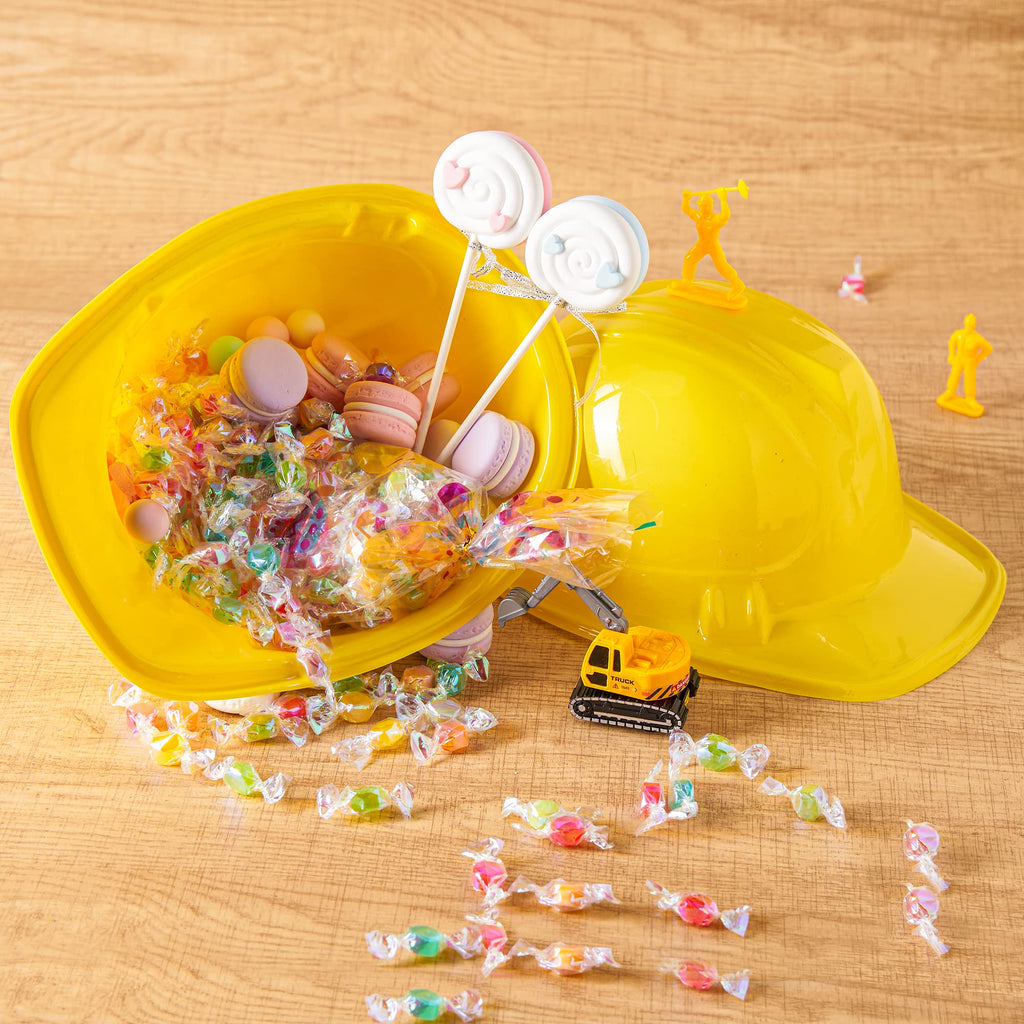 JOYIN 24 Pcs Toy Construction Hard Hats for Kids – Bright Yellow Party Dress-Up Hats