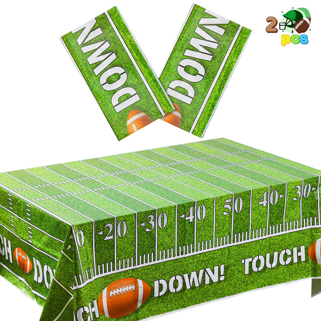 JOYIN 2 Pack Football Table Cover 54x72 – Game Day Tablecloth for Tailgate & Football Parties