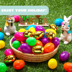 JOYIN 300Pcs Easter Eggs – 2.3" Fillable Plastic Eggs with 6 Golden Eggs for Easter Hunts & Party Decor