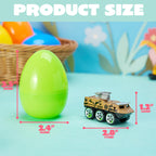 JOYIN 12 Pcs Prefilled Easter Eggs with Die-Cast Vehicles | Easter Egg Hunt Toys & Party Favors