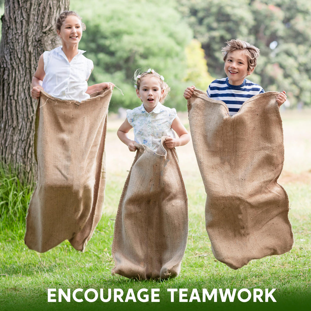 JOYIN 6-Pack Burlap Sack Race Bags - 39x25in for Outdoor Games