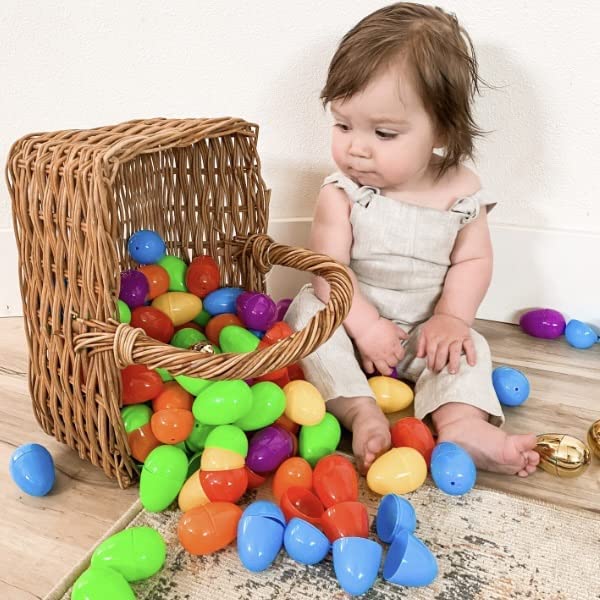 JOYIN 300Pcs Easter Eggs – 2.3" Fillable Plastic Eggs with 6 Golden Eggs for Easter Hunts & Party Decor