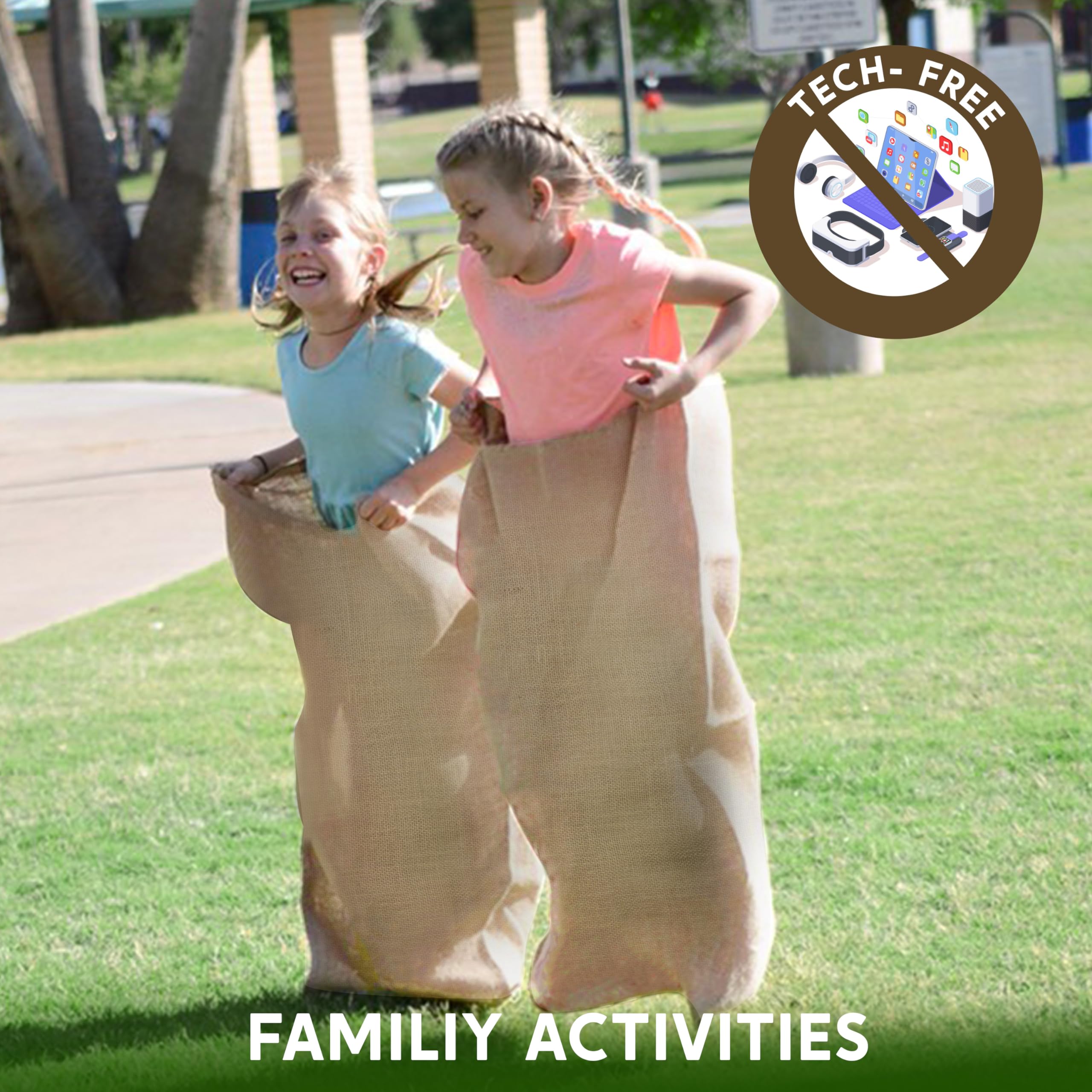JOYIN 6-Pack Burlap Sack Race Bags - 39x25in for Outdoor Games