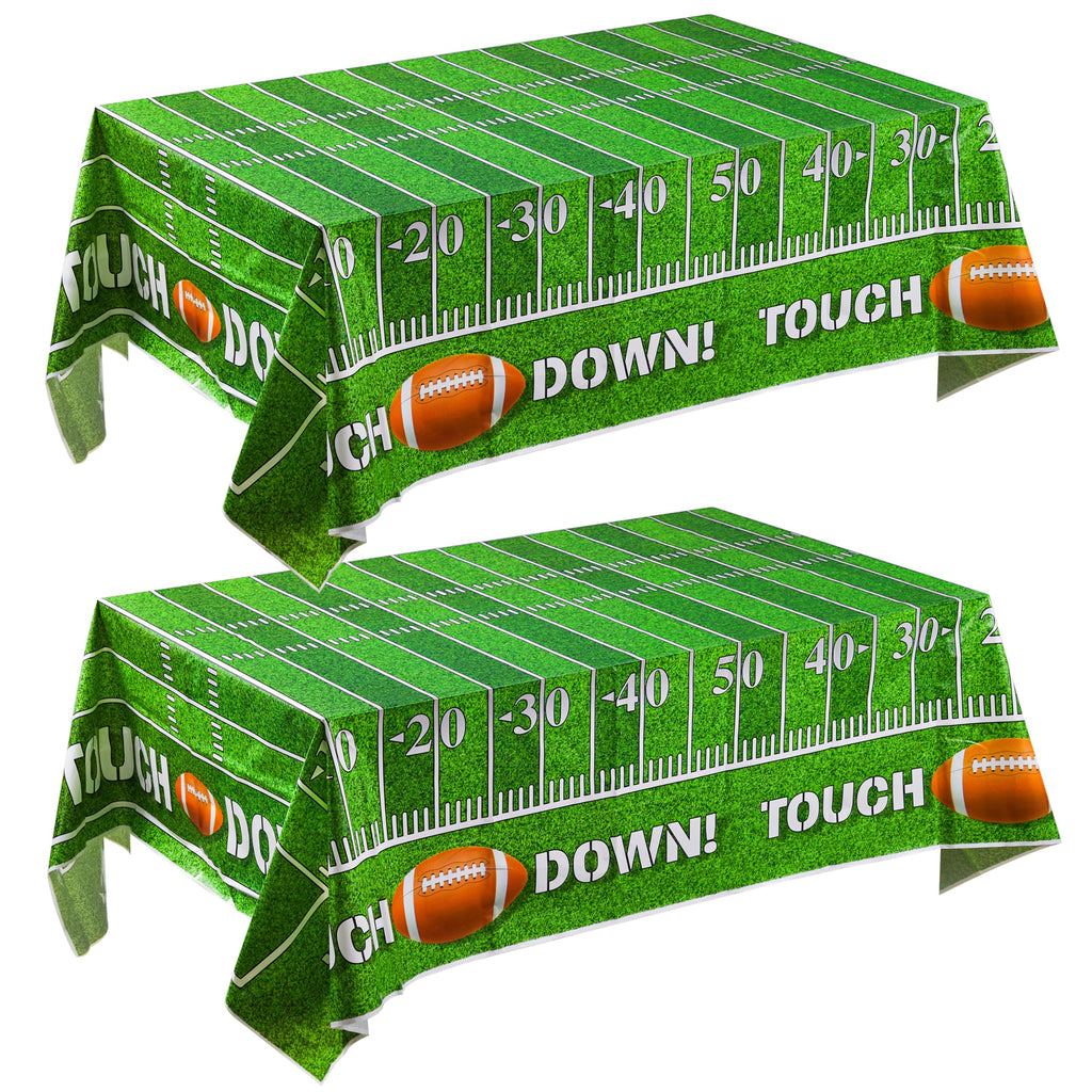 JOYIN 2 Pack Football Table Cover 54x72 – Game Day Tablecloth for Tailgate & Football Parties
