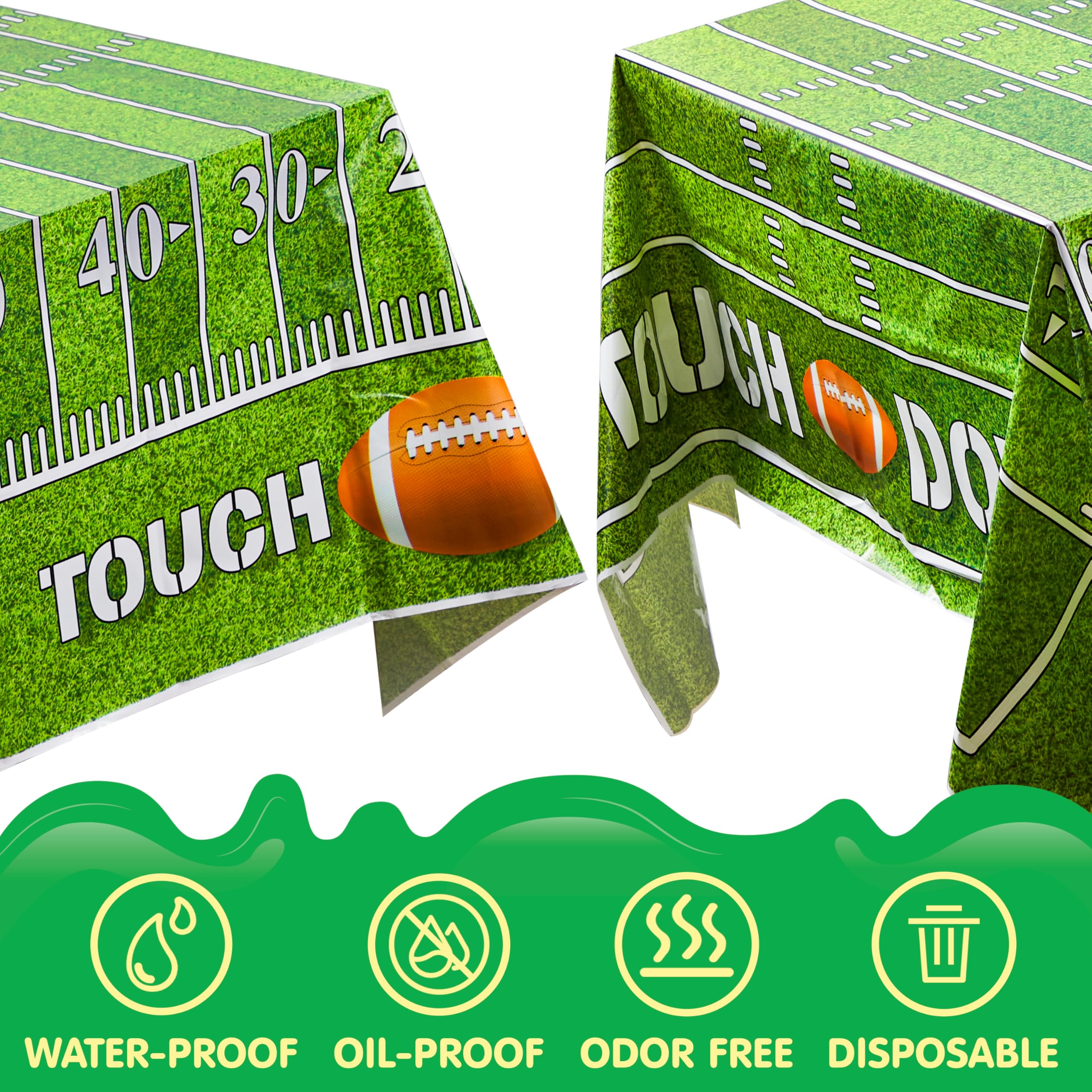 JOYIN 2 Pack Football Table Cover 54x72 – Game Day Tablecloth for Tailgate & Football Parties