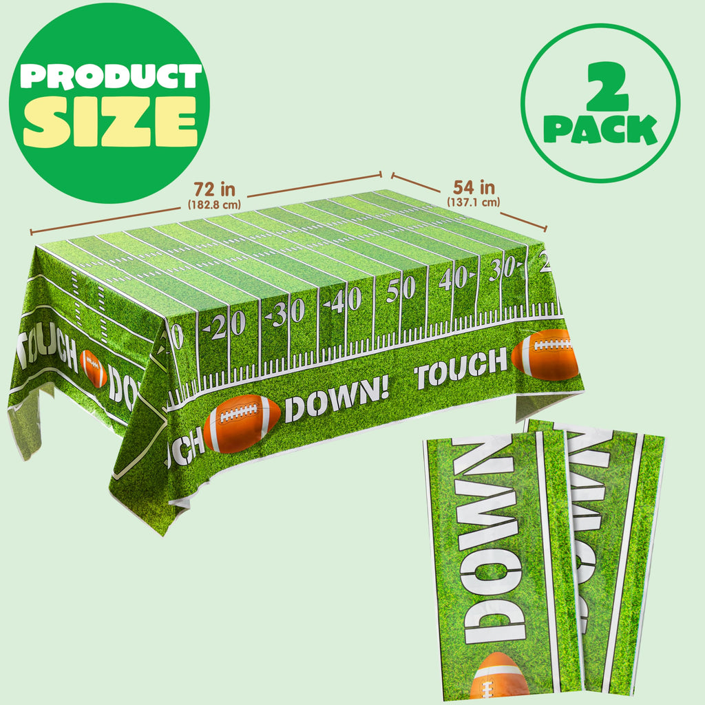 JOYIN 2 Pack Football Table Cover 54x72 – Game Day Tablecloth for Tailgate & Football Parties