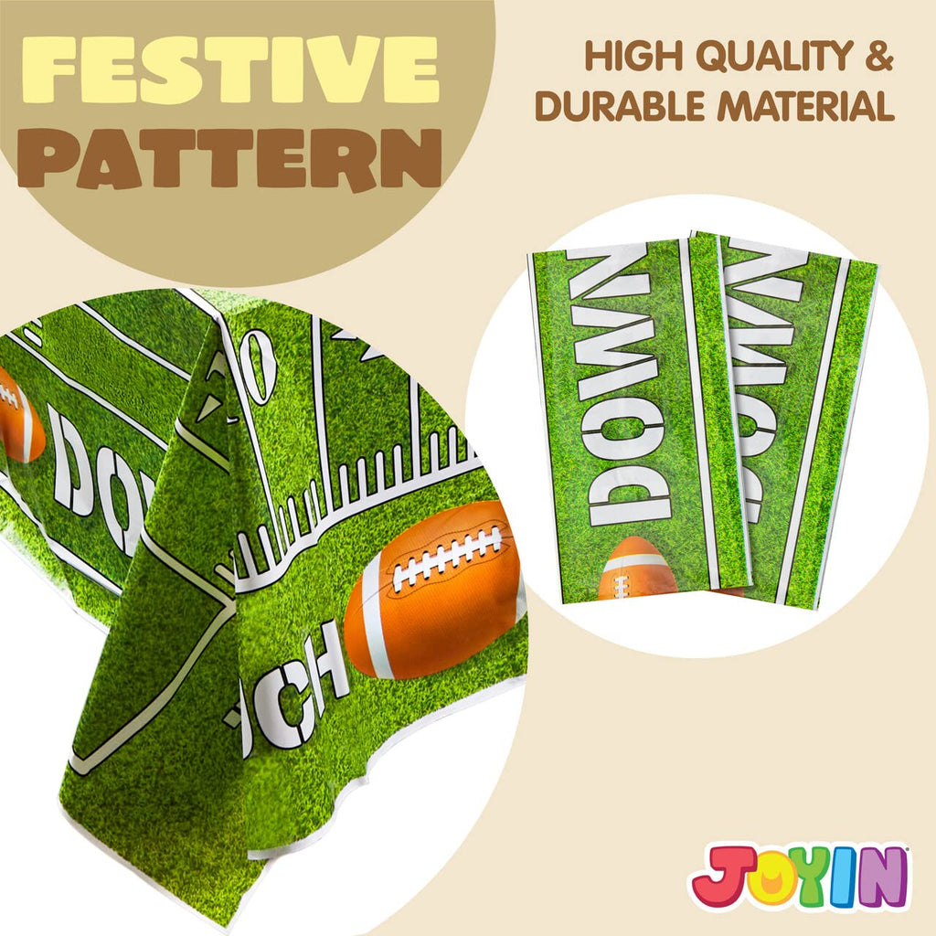 JOYIN 2 Pack Football Table Cover 54x72 – Game Day Tablecloth for Tailgate & Football Parties