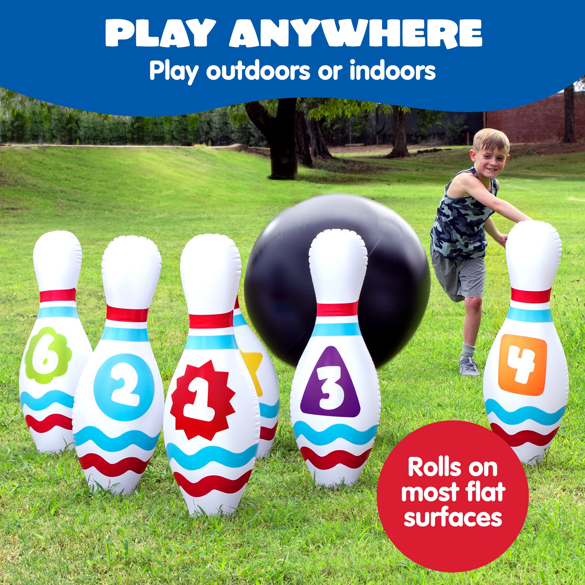 JOYIN Giant Inflatable Bowling Set – Fun Family Party Game (Kids & Adults)