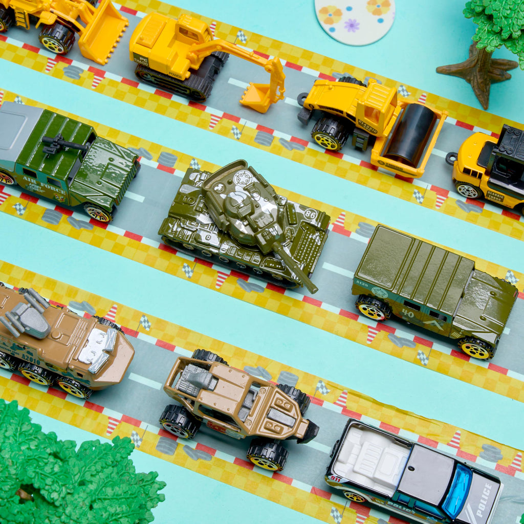 JOYIN 12 Pcs Prefilled Easter Eggs with Die-Cast Vehicles | Easter Egg Hunt Toys & Party Favors
