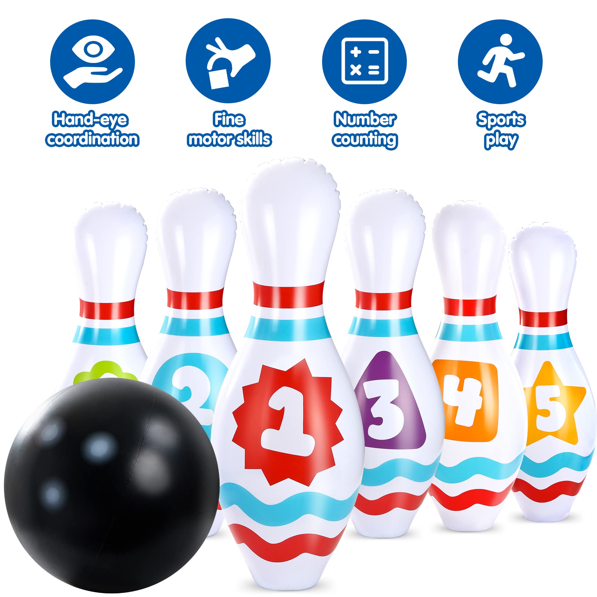 JOYIN Giant Inflatable Bowling Set – Fun Family Party Game (Kids & Adults)