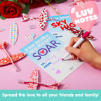 JOYIN 28-Pack Valentine Foam Airplanes with Greeting Cards | Classroom Exchange & Party Favors