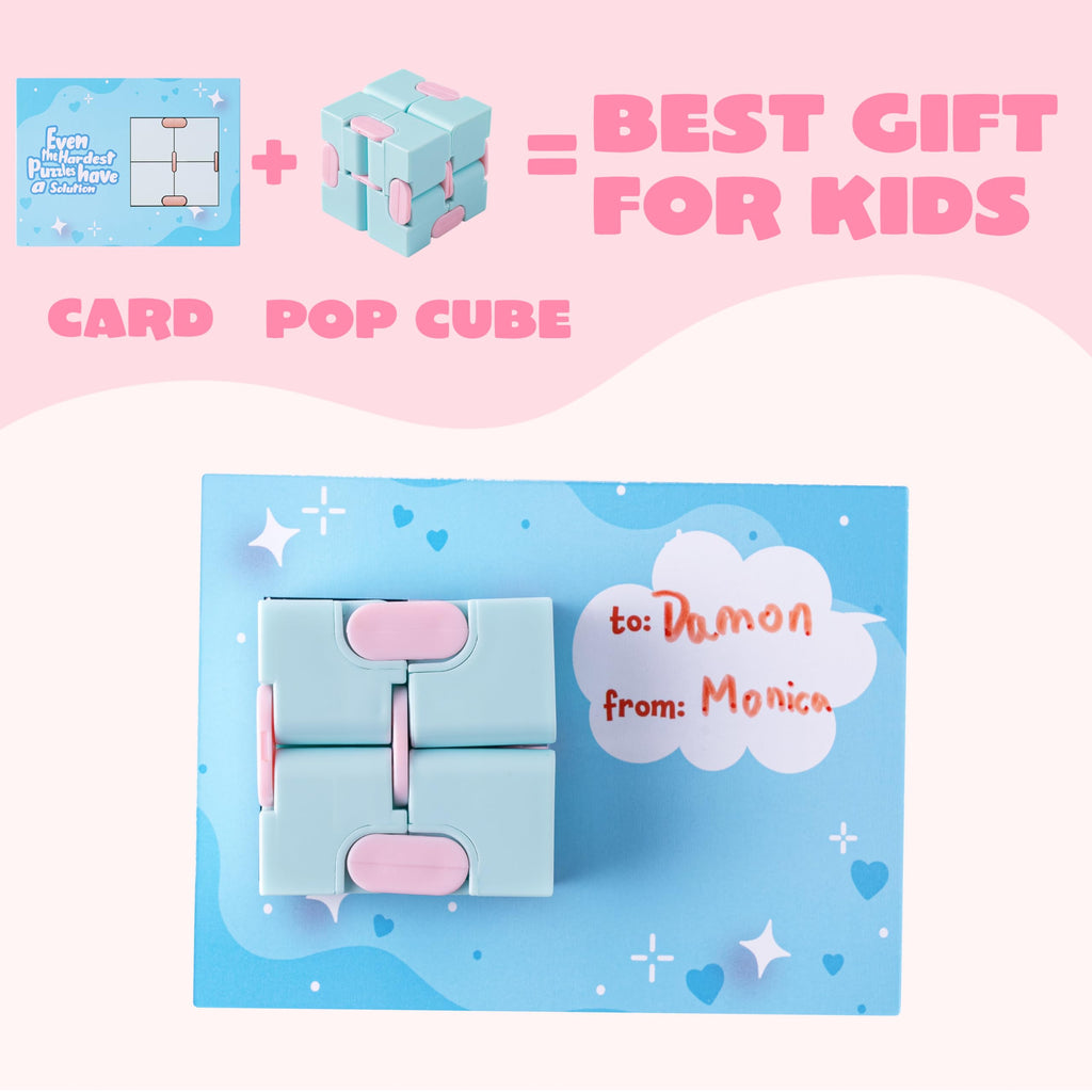 JOYIN 28-Pack Valentine’s Gift Cards with Infinity Magic Toys – Colorful Fidget Party Favors & Classroom Prizes