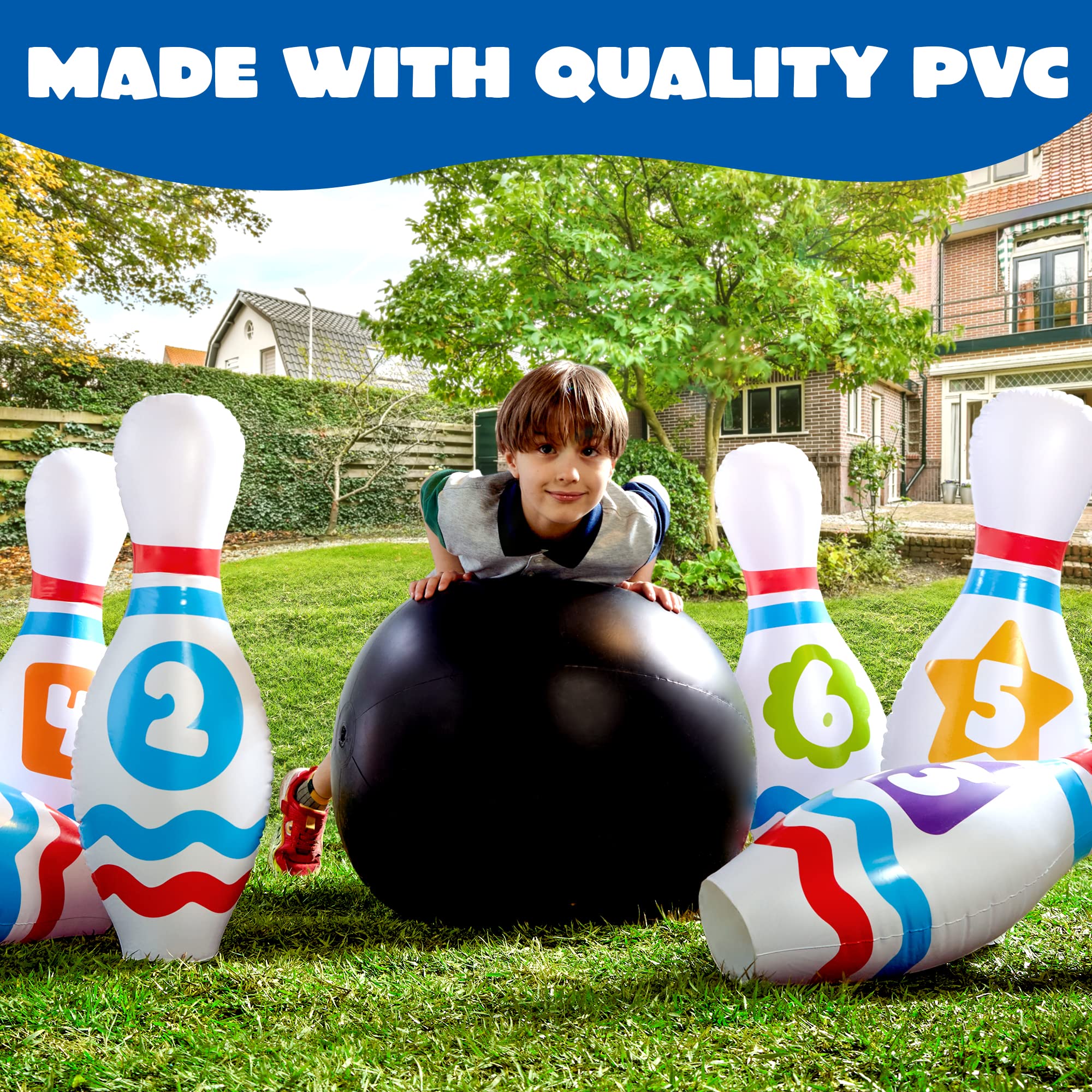 JOYIN Giant Inflatable Bowling Set – Fun Family Party Game (Kids & Adults)