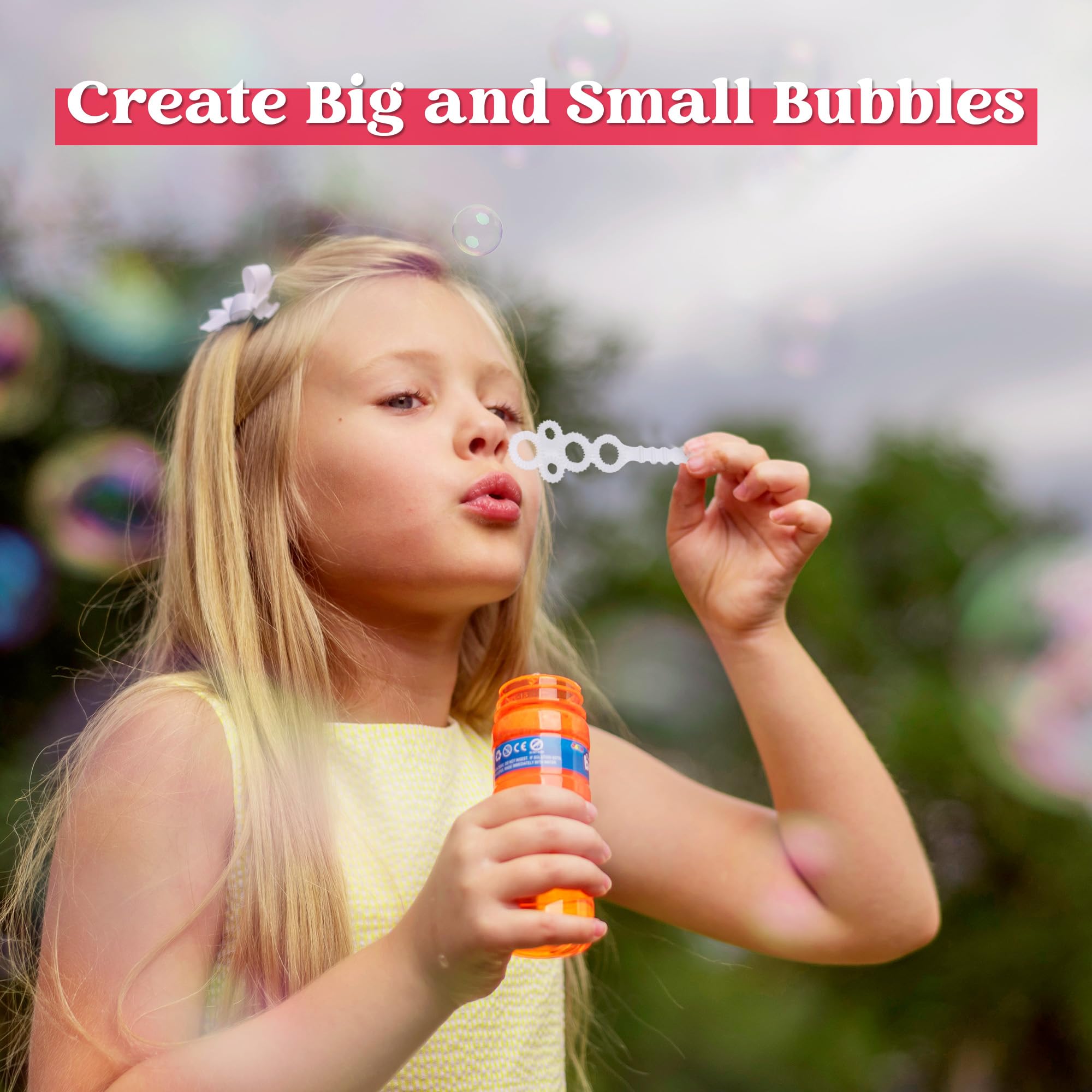 JOYIN 12-Piece Bubble Bottles with Wand Assortment – 4oz Bubbles, Party Favors, Assorted Colors