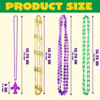 JOYIN 120 Pcs Mardi Gras Bead Necklaces with Pendant – Gold, Green & Purple Party Set