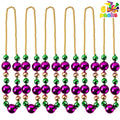 JOYIN 6-Pack 44-Inch Mardi Gras Jumbo Bead Necklaces – Gold Green Purple Party Beads