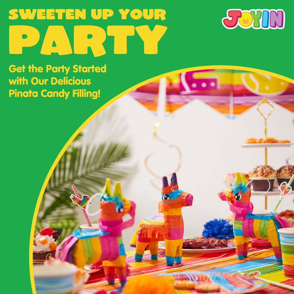 JOYIN 3-Pack Mini Donkey Pinatas – 7x5.5 in Rainbow Cinco de Mayo Party Decor & Fiesta Props