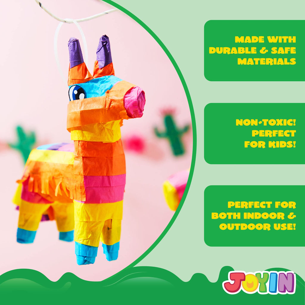 JOYIN 3-Pack Mini Donkey Pinatas – 7x5.5 in Rainbow Cinco de Mayo Party Decor & Fiesta Props