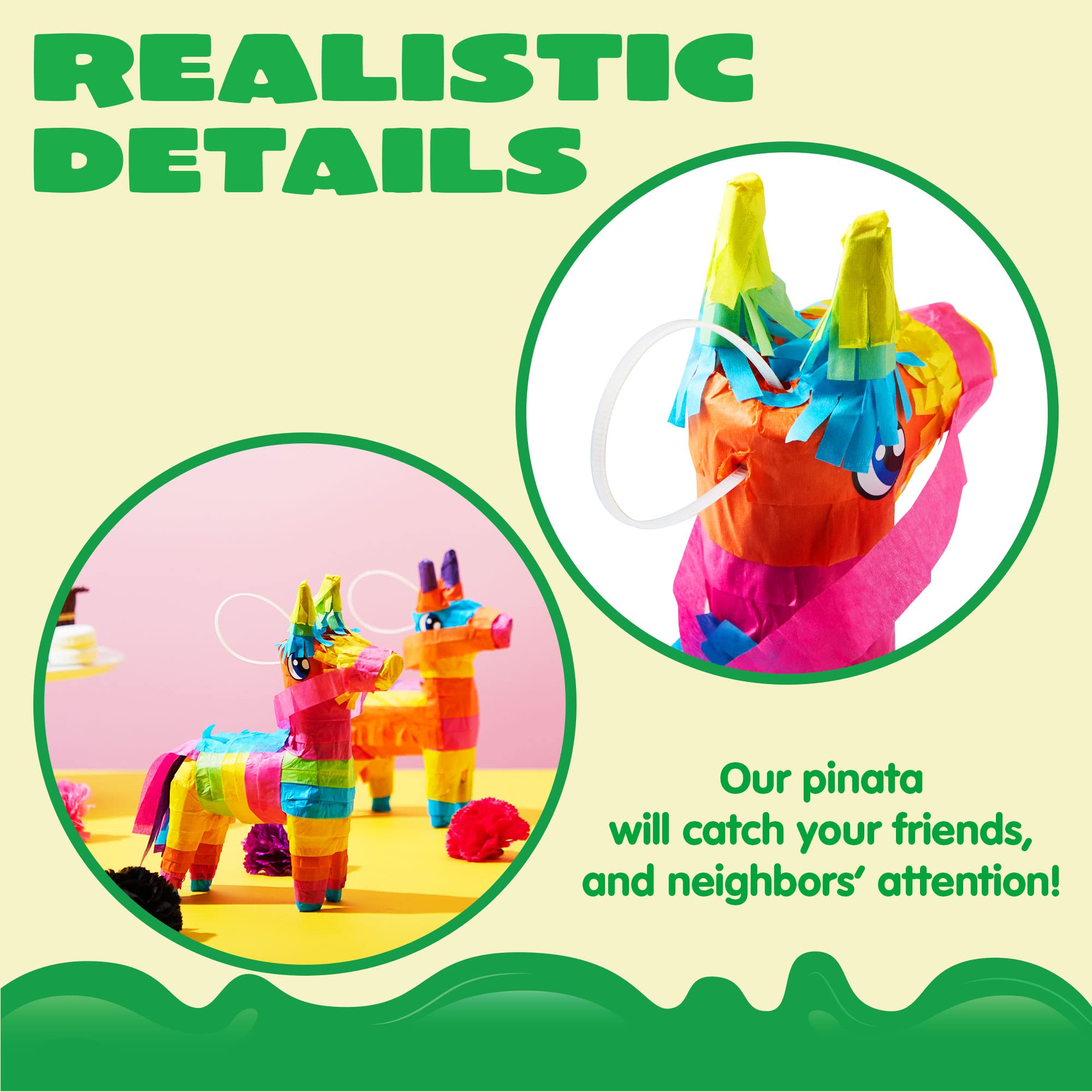 JOYIN 3-Pack Mini Donkey Pinatas – 7x5.5 in Rainbow Cinco de Mayo Party Decor & Fiesta Props