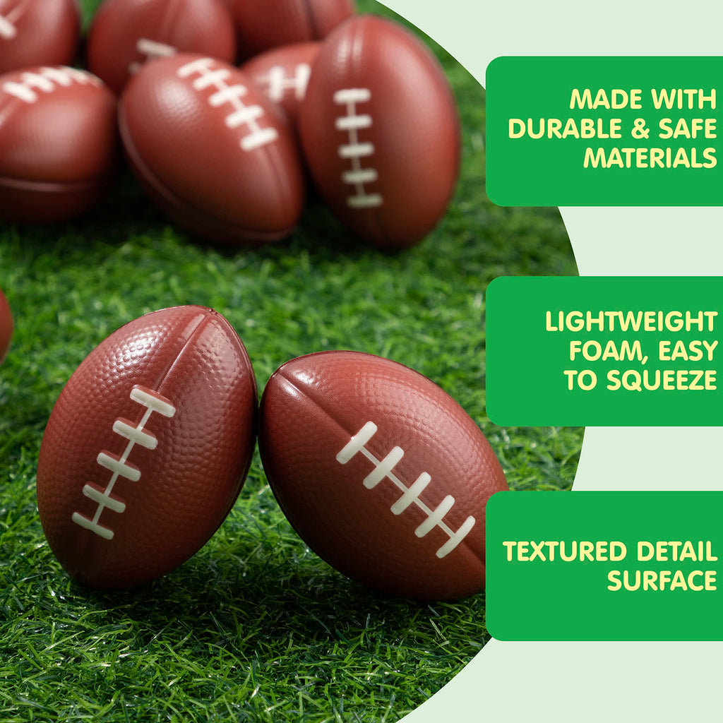 JOYIN 16 Pack Mini Football Foam Stress Balls – Kids Party Favors & Stress Relief Toys