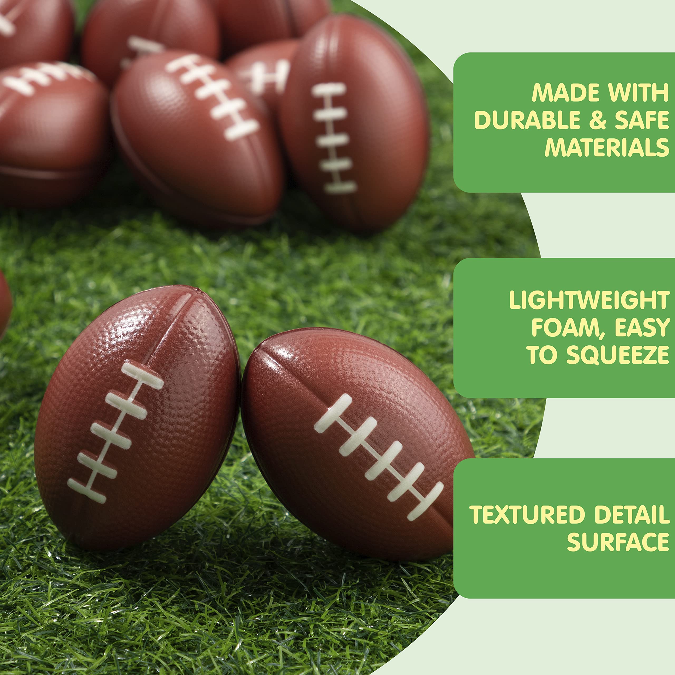 JOYIN 16 Pack Mini Football Foam Stress Balls – Kids Party Favors & Stress Relief Toys