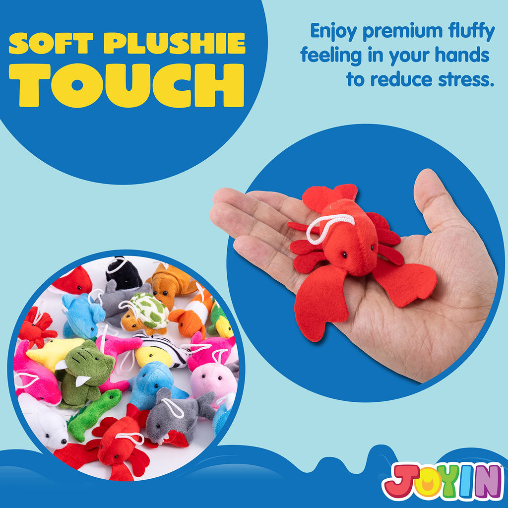 JOYIN 24 Pcs Mini Sea Animal Plush Toys – 3-Inch Stuffed Sea Creatures for Party Favors, Pinata Fillers & Goodie Bags