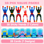 JOYIN 28-Pack Valentine Ninja Sticky Man with Cards – Classroom Gifts & Party Favors