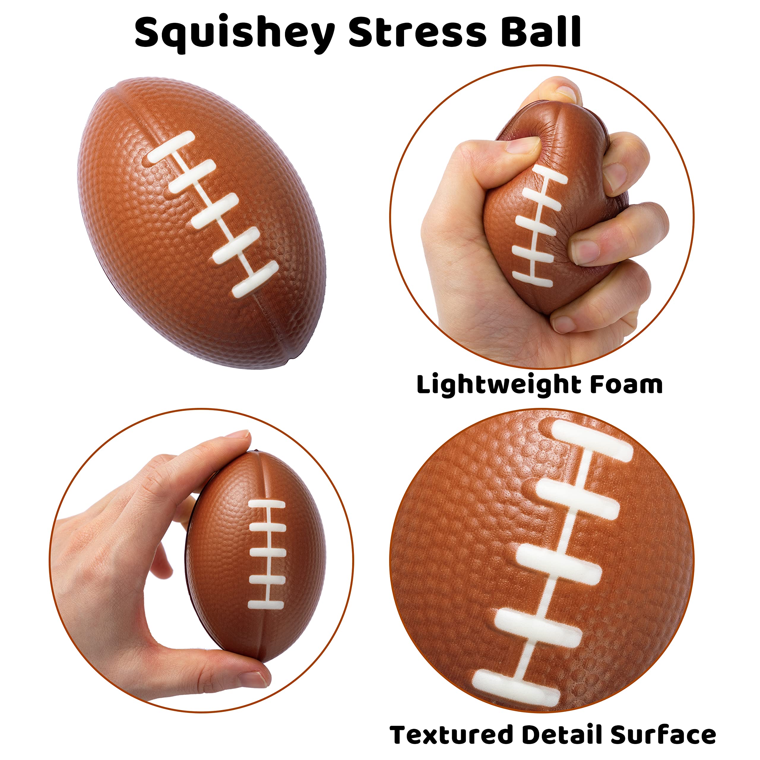 JOYIN 16 Pack Mini Football Foam Stress Balls – Kids Party Favors & Stress Relief Toys
