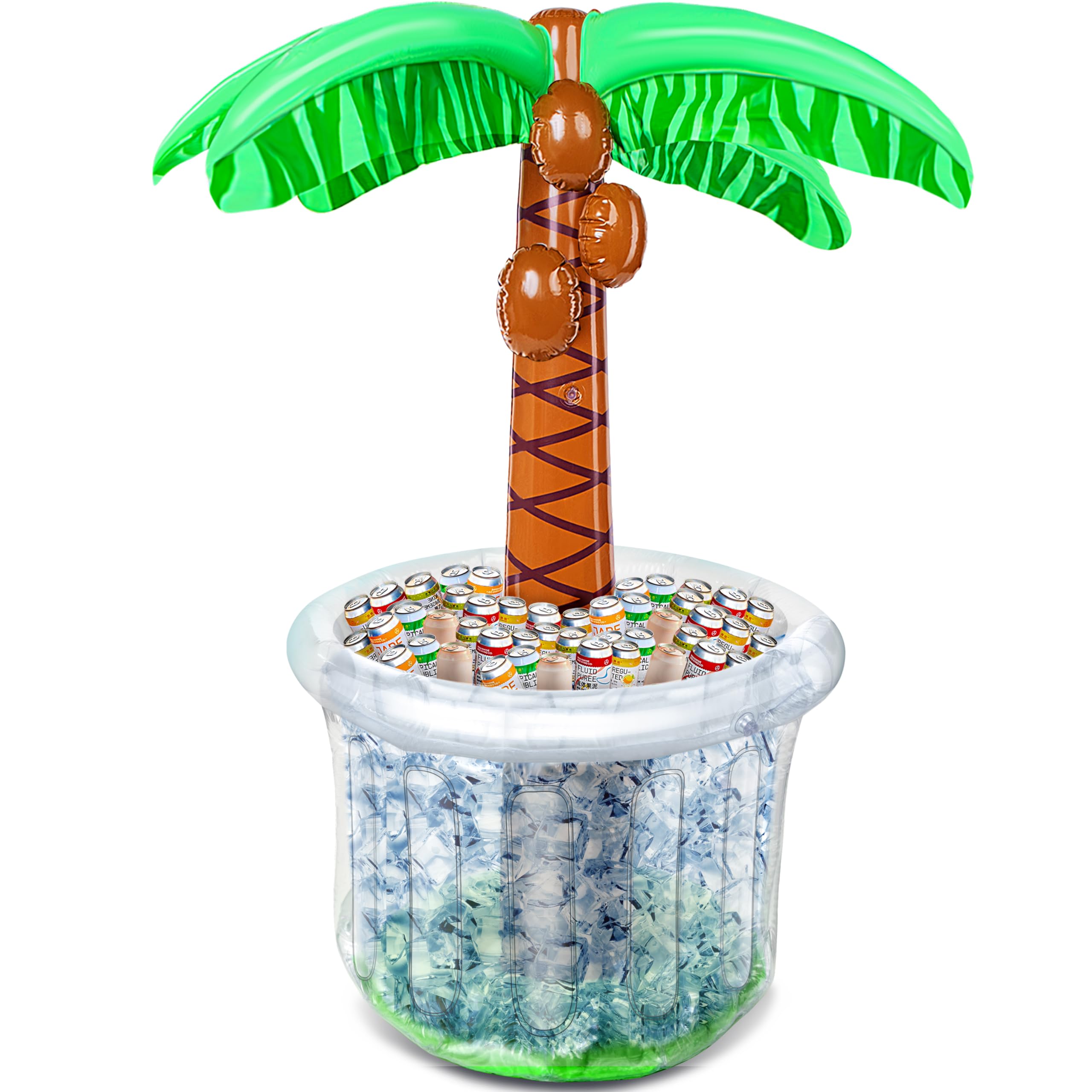 JOYIN 60in Inflatable Palm Tree Cooler – Beach Theme Decor, Pool Party Supplies, Luau