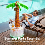 JOYIN 60in Inflatable Palm Tree Cooler – Beach Theme Decor, Pool Party Supplies, Luau