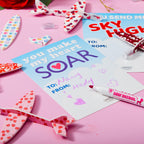 JOYIN 28-Pack Valentine Foam Airplanes with Greeting Cards | Classroom Exchange & Party Favors