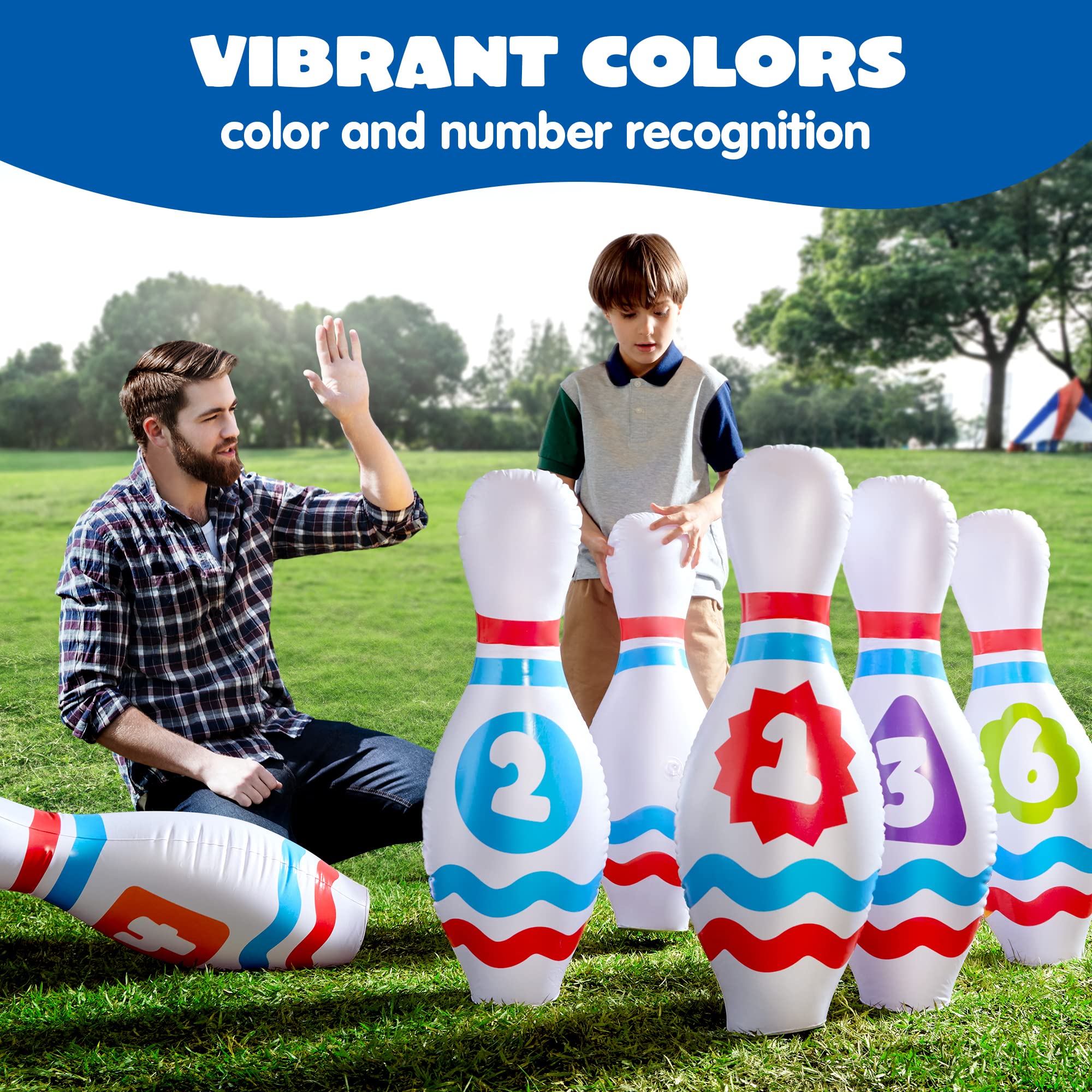 JOYIN Giant Inflatable Bowling Set – Fun Family Party Game (Kids & Adults)
